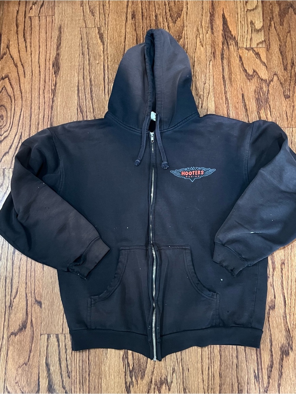Y2K Hooters Racing Hoodie M/L Faded Sunfaded